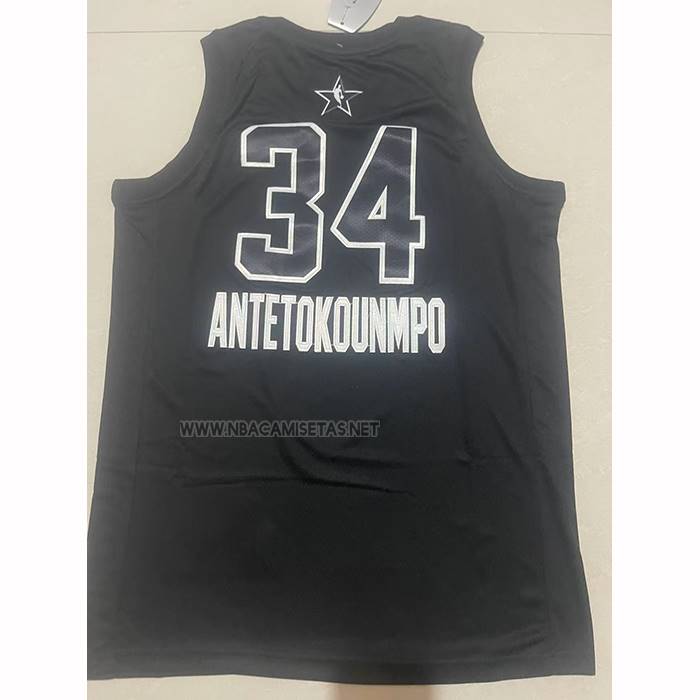 Camiseta All Star 2018 Milwaukee Bucks Giannis Antetokounmpo NO 34 Negro